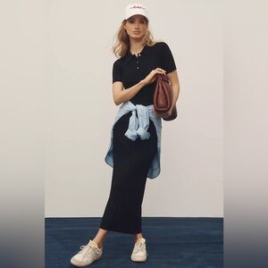 Anthropologie English Factory Short-Sleeve Polo Midi Dress Women’s Size Medium